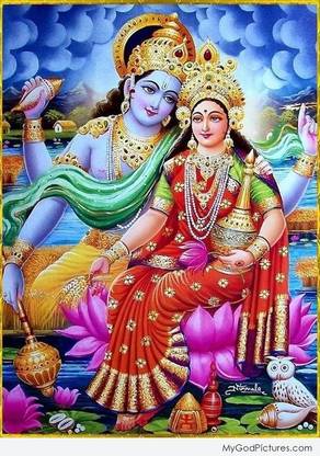 laxmi vishnu 18 poster on fine art paper 13x19 Fine Art Print