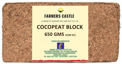 Farmers Castle Cocopeat Low EC (650 gm - Set of 2) Soil