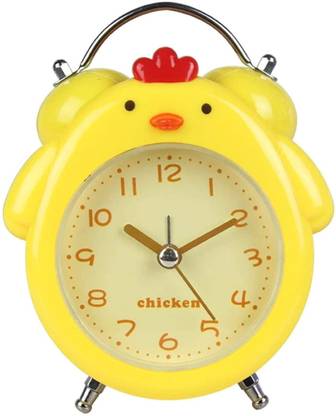 Happy GiftMart Analog Yellow Twin Bell Loud Alarm Clock for Heavy Sleepers Chicken Alarm Clock for Bedroom Clock