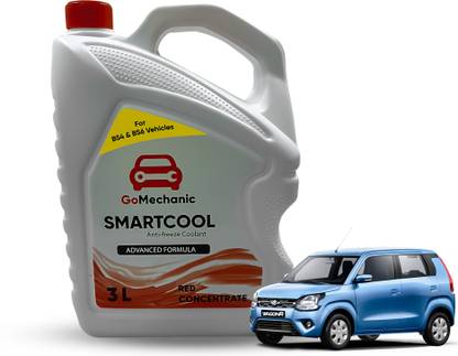 GoMechanic Smartcool Coolant Antifreeze Red Concentrate 1:3 For Maruti WagonR Antifreeze Smart Red Coolant 3L Coolant