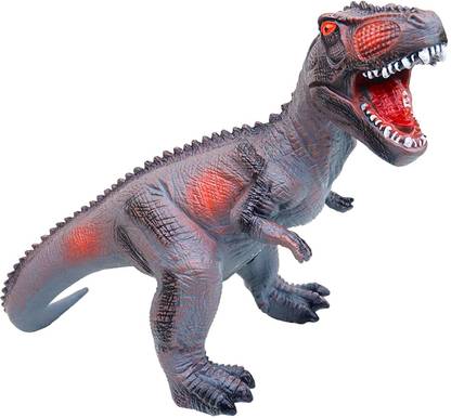 TOYSHINE Giant Size Soft Rubber Dinosaur Play Toy for Kids with Realistic Dinosaur Roar Sound, Toy for 2 3 4 5 Year Old, Non Toxic - Tyrannosaurus - Grey