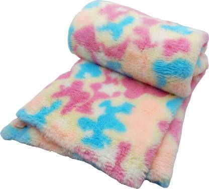 PRANSUNITA Super Soft Rabbit Carpet Fur Cloth, Size 38" x 32", Hair Length 2 cm, Used for Dresses, Home Furnishing, Soft Toys Making, and Jackets Etc, Color - Ferozi & Magenta
