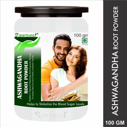 Rawmest 100% Organic Ashwagandha Powder | Organic Ayurvedic Herbs For Strength, Supports Health, Energy & Stress Levels | (Ashwagandha Churna) 100gm