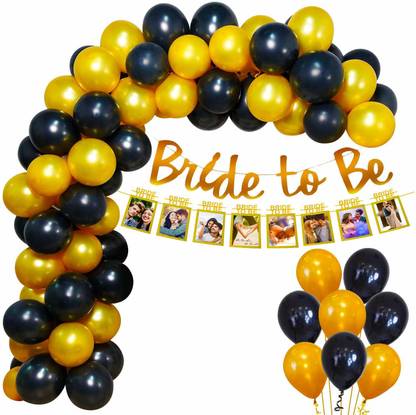Prihit Bride to Be Decoration Set 42Pcs with Bride to Be Foil, Metallic Balloons