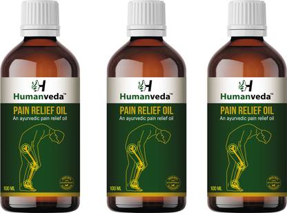Humanveda Ayurvedic Joint Pain Relief Oil for, Back, Knee, Shoulder and Muscular Pain Pack of 3 (Each 100ML) (100x3= 300ML) Liquid