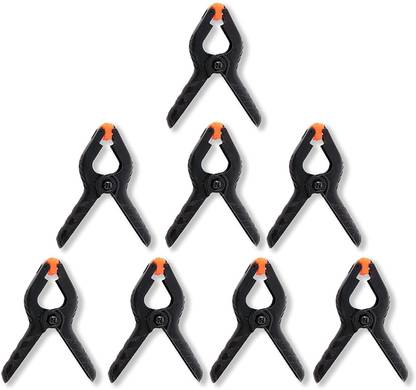 Hiffin 8 PCS Photography Backdrop Support Spring Clamp 4.3"/11cm for Background Black Reflector Umbrella