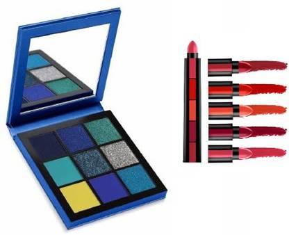 SWIZ HUDA Professionals Beauty Obsessions High Pigmented EyeShadow Palette & Ultra Smooth Beauty Creamy Matte 5 in1 Fab Lipstick