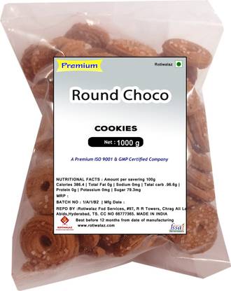Rotiwalaz Round Choco Cookies ( Biscuits ) 1000 Gm In Pouch Cookies Biscuit