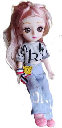 The Simplifiers My Life My Style Movable Joint Cute Brown Eyes Doll with Key chain(A)