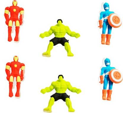 Priceless Deals Pack of 2 Kid's Fancy Erasers, Attractive Finishing Multicolor Non-Toxic Erasers for Kids/Boys, Best Birthday Return Gift Set for Kids/Boys Non-Toxic Eraser
