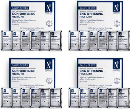 NutriGlow NATURAL'S Advanced Pro Formula Combo Pack of 4 Skin Whitening Facial Kit 60gm Each For Skin Tone Coreection, Hyper Melanin Reduction