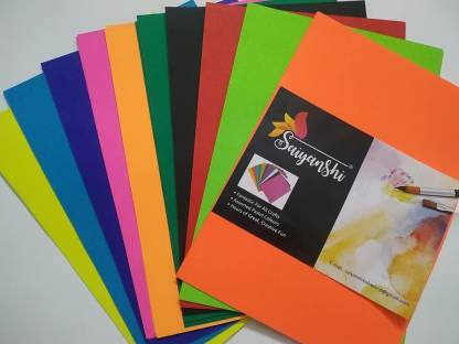 Saiyanshi premium pack of 100 A4 size assorted color sheet copy printing papers smooth finish and for art & craft, A4 Size - Pack of 100 Sheets 80 GSM (Multicolor) copier printed papers Felt Sheet
