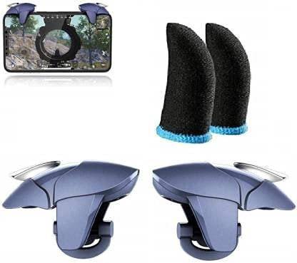 Texxus Combo of Pubg Finger Sleeves and Blue Shark Trigger Aiming Trigger Pack of 1  Gaming Accessory Kit