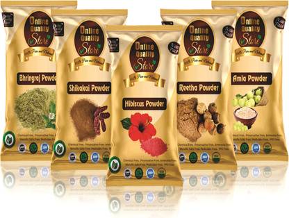 ऑनलाइन क्वालिटी स्टोर Amla Reetha Shikakai, Bhringraj and Hibiscus Powder for Hair
