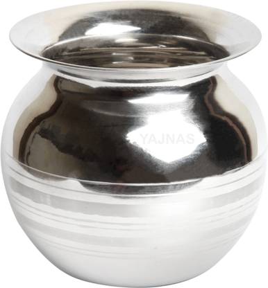 YAJNAS Heavy Stainless Steel Water Storage Kalash - Lota for Pooja/Pongal/Marriage/Karvachauth-1000ml Stainless Steel Kalash