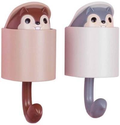 SEASPIRIT Peek-A-Boo Cat Key Hooks for Wall Hanging Decorations Without Drilling (Grey) Plastic Key Holder
