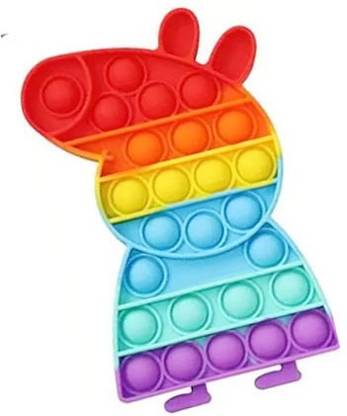 Dilurban New Simple Dimple pop it Fidget Toys Set for Kids (Pop it Peppa Pig) -This poppet fidget toy material is soft and easy to clean. Endlessly reusable and washable. In this popit game we can played enywhere alone or with others.
