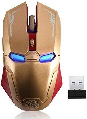 RETRACK Iron Man Mouse Wireless Mouse 2.4G Portable Mobile Optical with USB Nano Receiver, 3 Adjustable DPI Levels, 6 Buttons Wireless Optical  Gaming Mouse