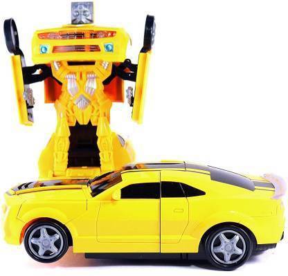 toy nest Robot Deform Super Speed Car With 3D Special Light (Yellow)