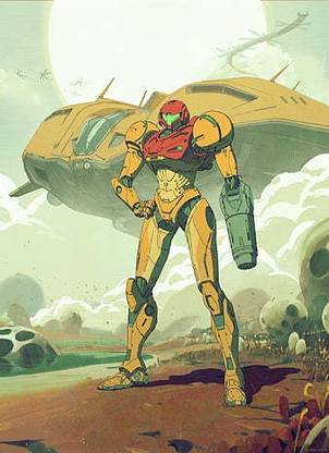 Digital Art Artwork Portrait Display Video Games Metroid Samus Aran Matte Finish Poster Paper Print
