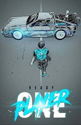 Ready Player One Back To The Future Delorean Parzival Matte Finish Poster Paper Print