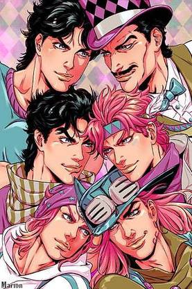 Joestar And Zeppeli Battle Tendency Caesar Jonathan Gyro Jjba Johnny Will Joseph Matte Finish Poster Paper Print
