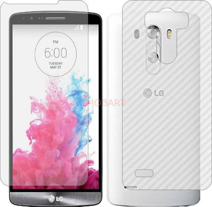 MOBART Front and Back Tempered Glass for LG G3 (Front Matte Finish & Back 3d Carbon Fiber)