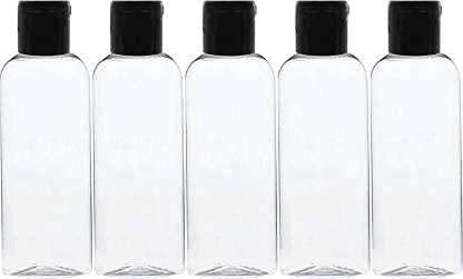 CACTII Empty Plastic Bottles Refillable 200ml with Black Flip Cap (Pack of 10) 200 ml Bottle