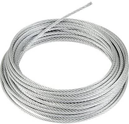 ARK 3mm Dia. 15M Length Stainless Steel Wire Rope Cable for Hoisting 15 m Towing Cable