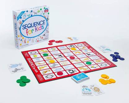 QBIC SEQUENCE for Kids Trilingual Game / Strategy Animal Board Game / Party Games Strategy & War Board Game