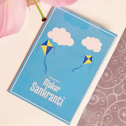 Floweraura Designer Happy Makar Sankranti Greeting Card Gifts For Festival Greeting Card