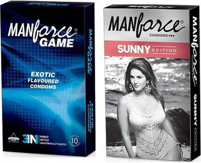 MANFORCE Sunny Edition and Game Exotic Flavoured condom Set of 2, 20 sheets Condom