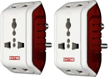 KAVANA 3-Pin Plug (2pcs) Universal Socket 6A Indian Multi Plug For 2pin & 3pin multi connection Adaptor (A.C , 6A 240 V) P C (White) Worldwide Adaptor