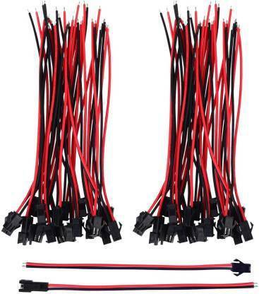 SK TRADERS 2 Pin 22 AWG Male Female Wire Connector (Red, Black, 20 Pair) Interconnect Electronic Hobby Kit