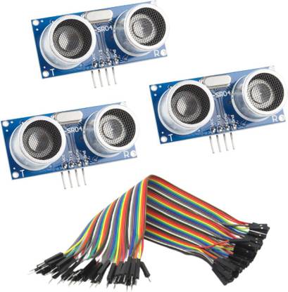 Vayuyaan HC-SR04 Ultrasonic Sensor Distance Module for Arduino UNO MEGA2560 Nano Robot XBee ZigBee (Pack of 3) With Male To Female Jumper Wire (40 pcs) Electronic Components Electronic Hobby Kit