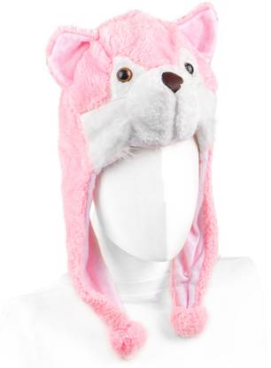 FIDDLERZ Unisex Plush Animal Warm Ski Caps Aviator Style Winter Beanie Hat Toys Gift For Girls Boys Free Size