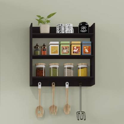 Stylewud Odian Kitchen Wall Shelf Rack Storage Cabinets Organizer Wenge Engineered Wood Cabinet In India Stylewud Odian Kitchen Wall Shelf Rack, Wood Storage Cabinets For Kitchen