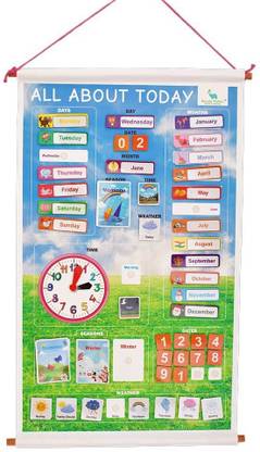 Meraki Babies All About Today - Activity Chart-Days,Months,Dates,Clock,Seasons,Weather