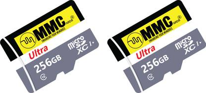 MMC Premium 256GB Combo Micro SD card,Memory Card Class 10,Pack of 2(Lifetime warranty) MMC 256GB Memory Card pack of 2 256 GB MicroSD Card Class 10 120 MB/s  Memory Card Compatible with Camera, Gaming Console, Mobile, Tablet