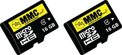 MMC Premium 16GB Combo Micro SD card,Memory Card Class 10,Pack of 2(Lifetime warranty) MMC 16GB Memory Card Pack Of 2 16 GB MicroSD Card Class 10 15 MB/s  Memory Card Compatible with Camera, Gaming Console, Mobile, Tablet