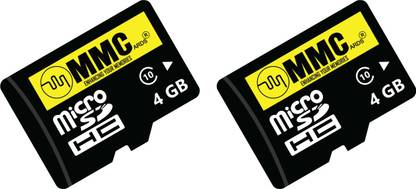 MMC MMC 4GB Memory Card Pack of 2 4 GB MicroSD Card Class 10 15 MB/s  Memory Card
