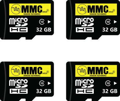 MMC Premium 32GB Combo Micro SD card,Memory Card Class 10,Pack of 4(Lifetime warranty) MMC 32GB Memory card Pack of 4 32 GB MicroSD Card Class 10 15 MB/s  Memory Card Compatible with Camera, Gaming Console, Mobile, Tablet