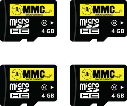 MMC MMC 4GB Memory Card Pack of 4 4 GB MicroSD Card Class 10 15 MB/s  Memory Card