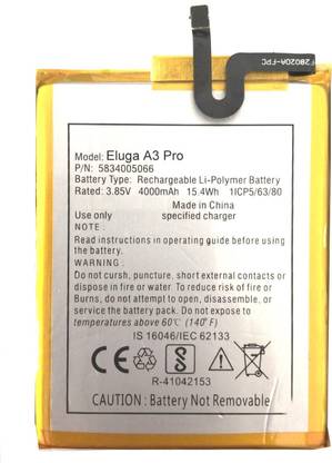 TokyoTon Mobile Battery For  Panasonic Eluga A3 Pro