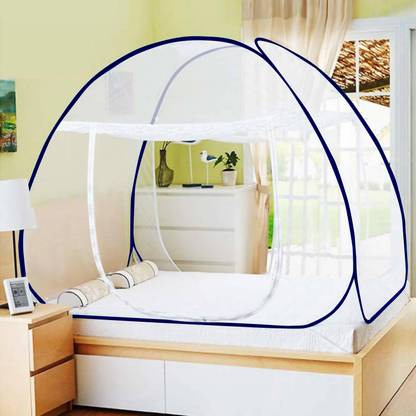 Airslo Polyester Adults Washable Polyester Adults Washable Mosquito Net Double Bed Nets for King Size Foldable Mosquito Net