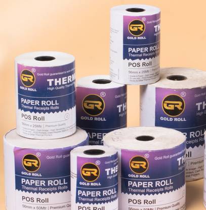 Gold Roll A1 series plain paper with branding labels 56mm x 25MTR 75 gsm Thermal Paper