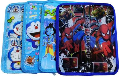 Dhinchak foldable pencil pouch standard size 4 piece, Spacious compartments, for kids and birthday returning gifts Art Plastic Pencil Boxes