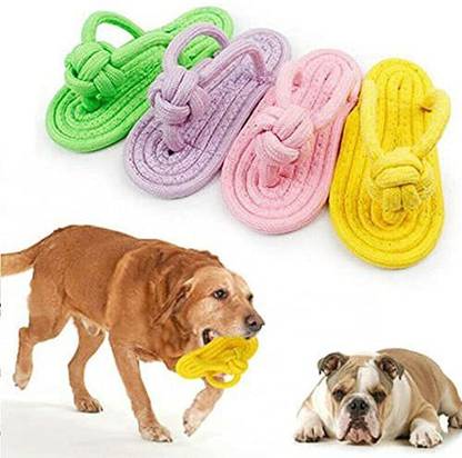 DogTrust Dog Cotton Rope Dog Toy Slipper Shoes Shape Pet Dog Biting Chew Pet Toy - 1 Cotton Chew Toy For Dog & Cat