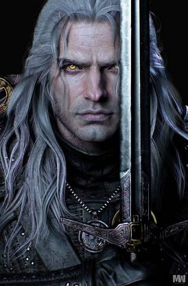 Witcher Geralt of Rivia Henry Cavill 12 x 18 inch Paper Print
