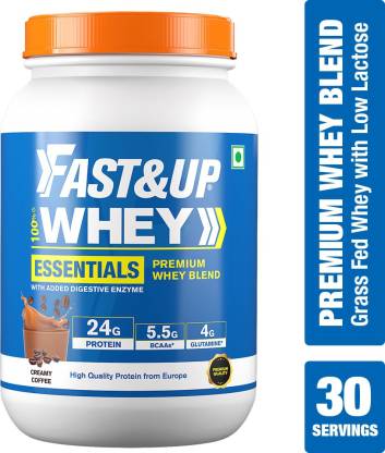FAST&UP Whey Essentials, 24g Concentrate + Isolate Protein, 5.5g BCAA & 4g Glutamine Whey Protein